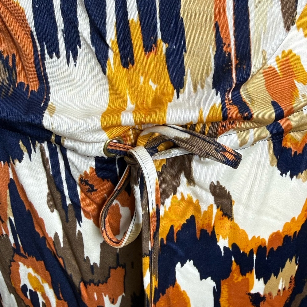 Tory Burch Verda Printed Silk Cowl Midi Dress Multicolor Size Medium - Picture 7 of 9